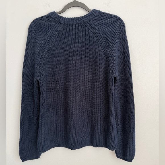 Jenni Kayne Size M • Navy Blue 100% Cotton Fisherman Sweater. - Picture 5 of 5